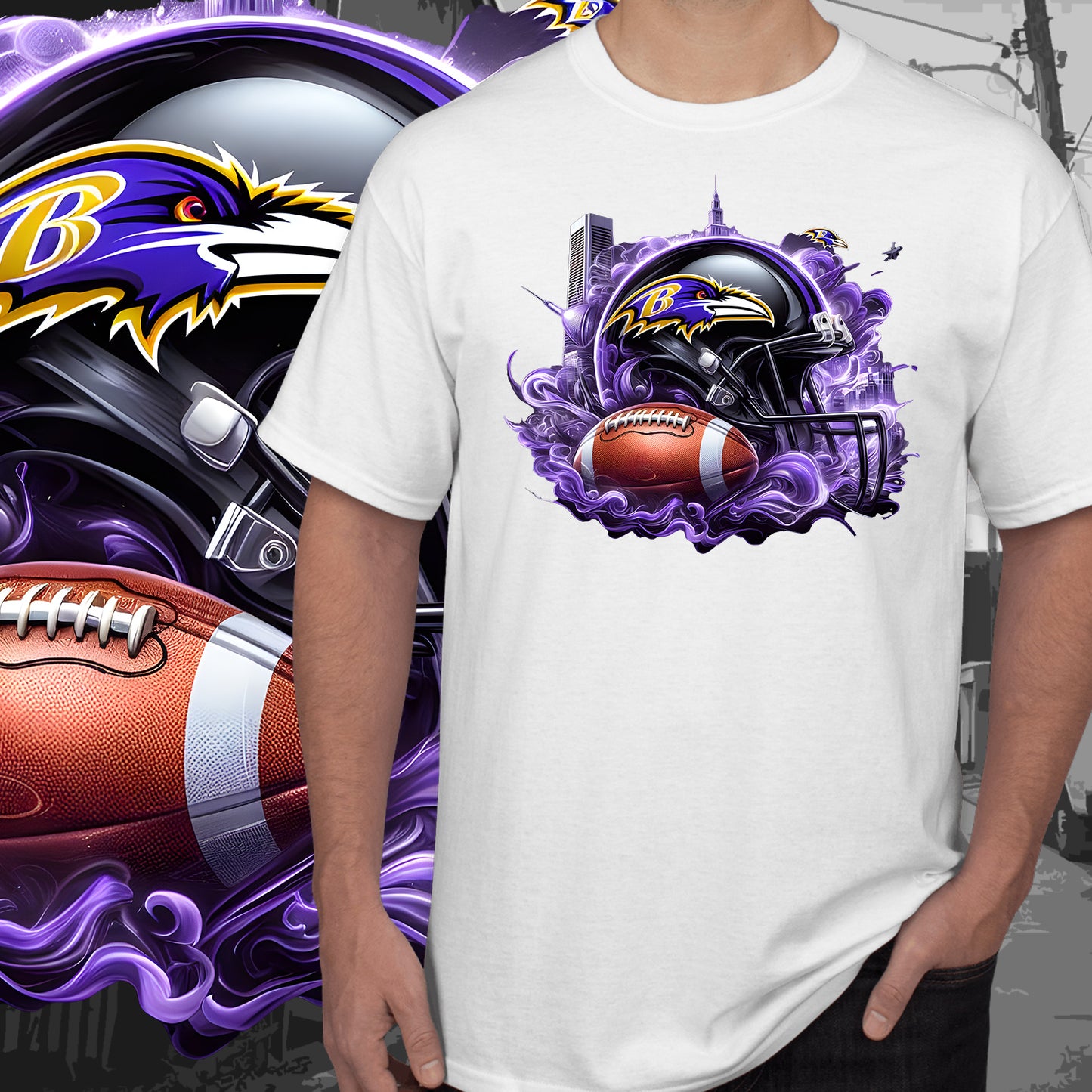 Smoke City Football Sublimation/DTF T-Shirt Images