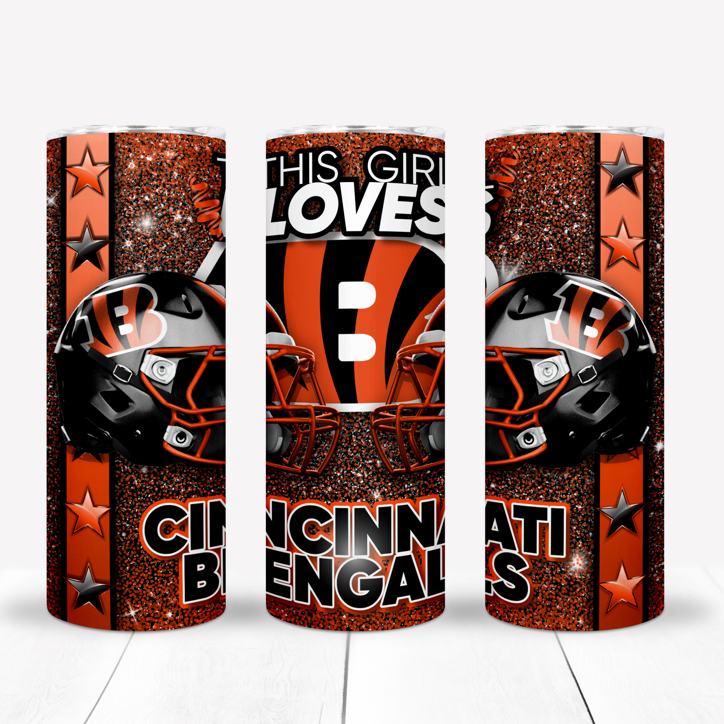 Girl Loves Football 20oz Sublimation Tumbler Image