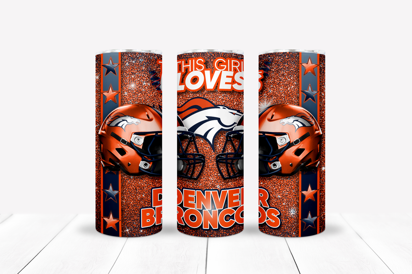 Girl Loves Football 20oz Sublimation Tumbler Image