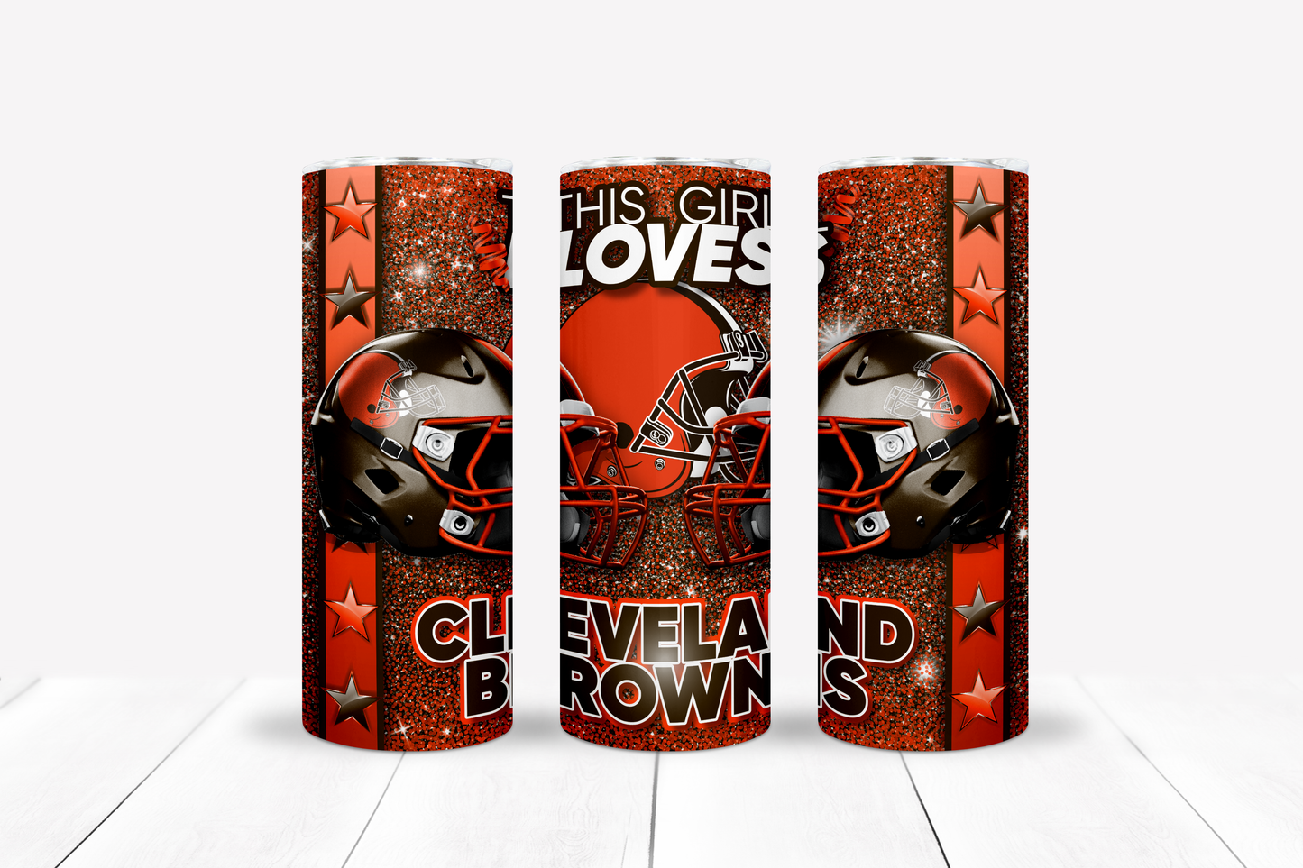 Girl Loves Football 20oz Sublimation Tumbler Image