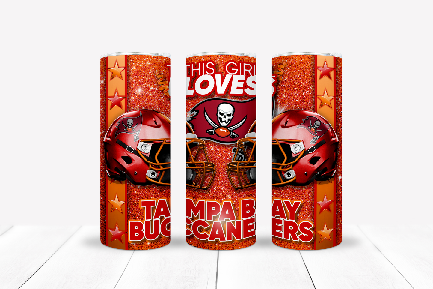 Girl Loves Football 20oz Sublimation Tumbler Image