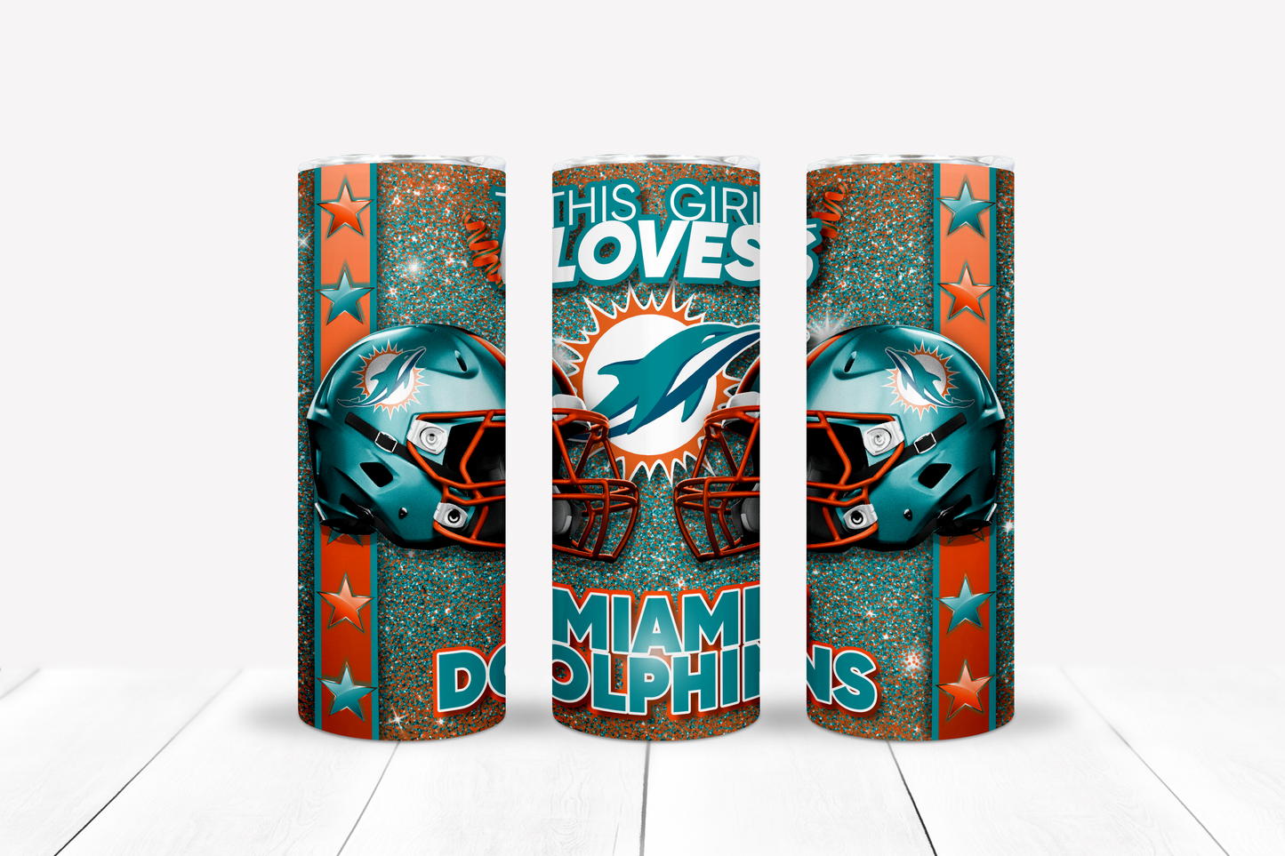 Girl Loves Football 20oz Sublimation Tumbler Image