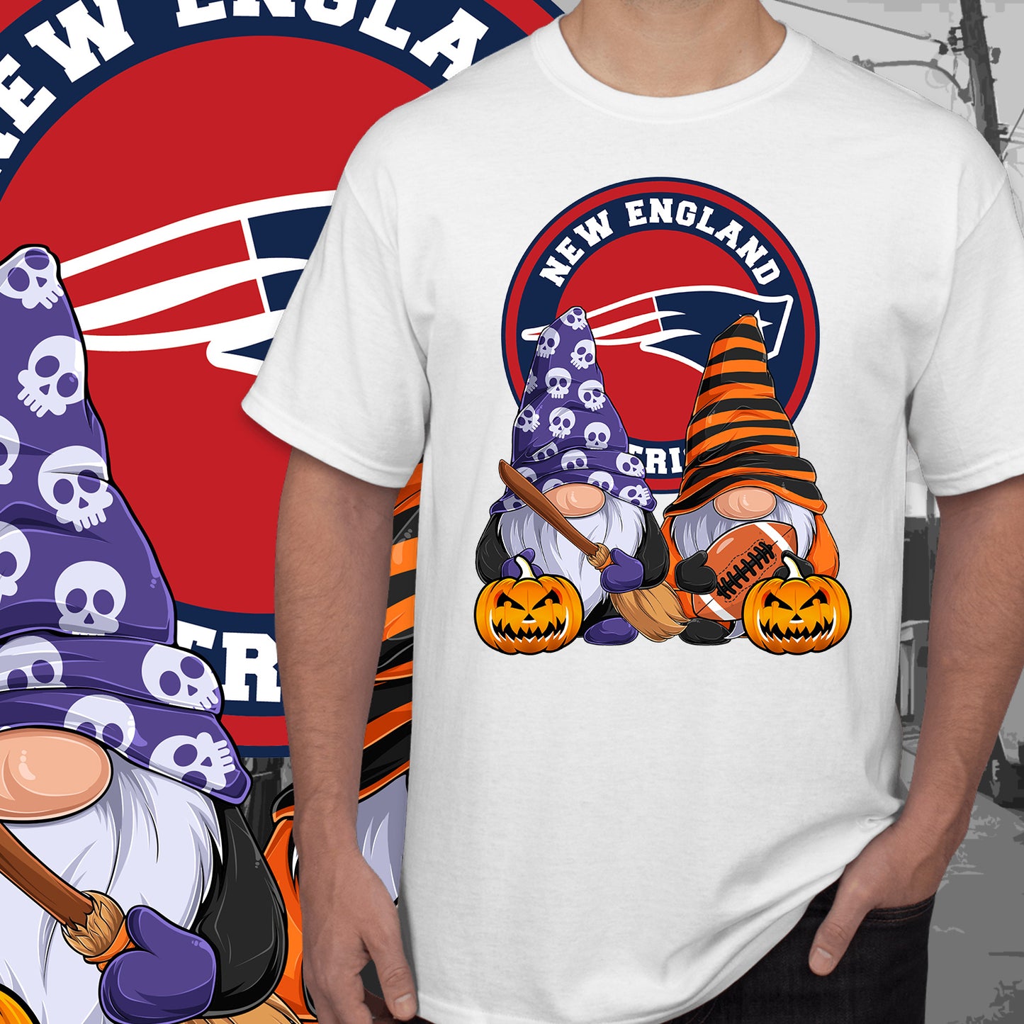 Halloween Football Gnomes Sublimation/DTF T-Shirt Images