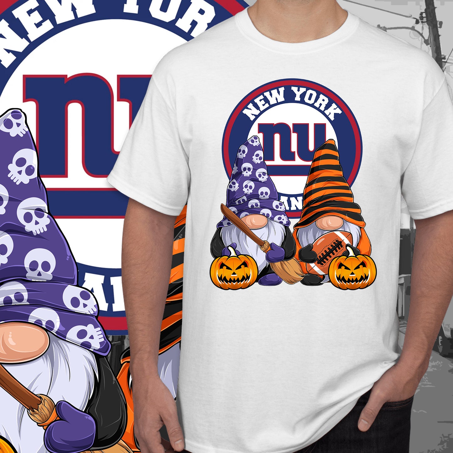 Halloween Football Gnomes Sublimation/DTF T-Shirt Images