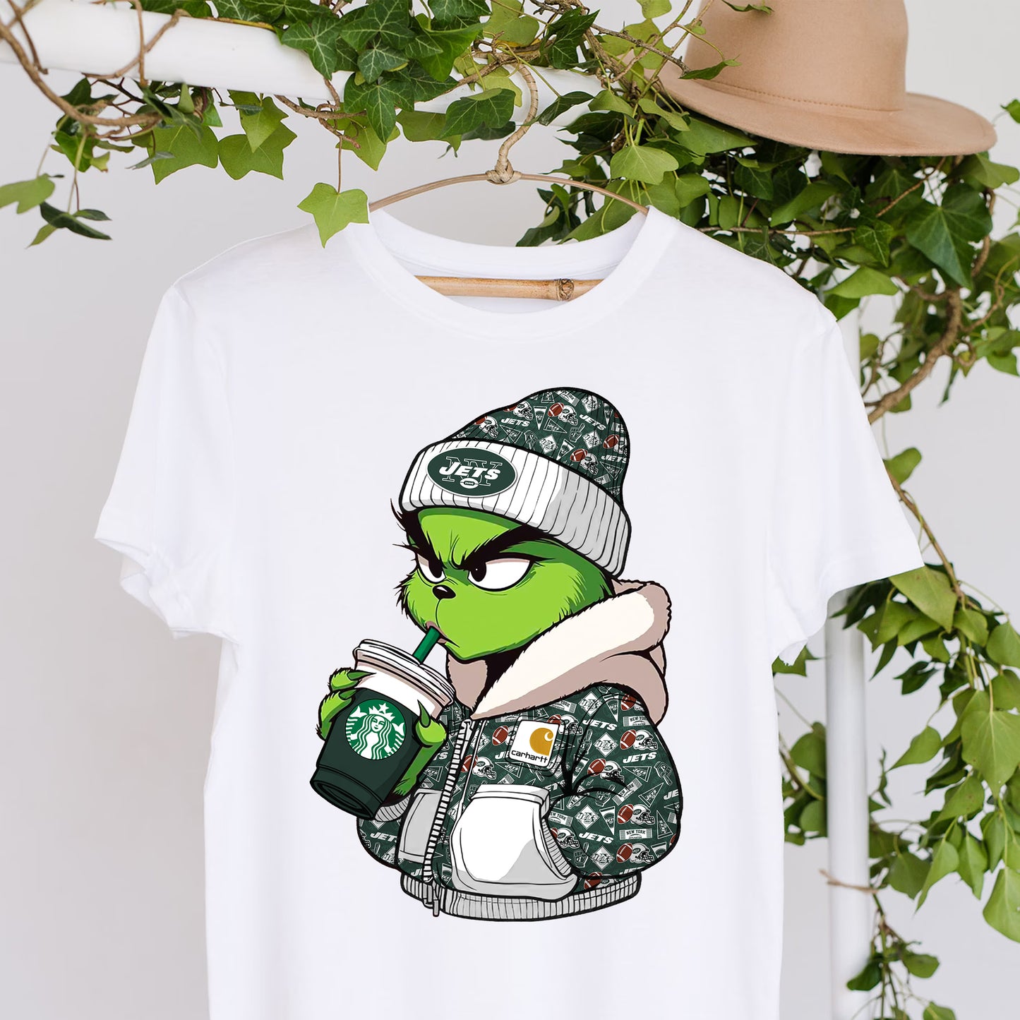 Christmas Grouch Football Sublimation T-Shirt Images / DTF