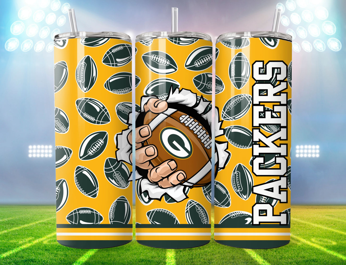 Football 20oz Sublimation Tumbler Image