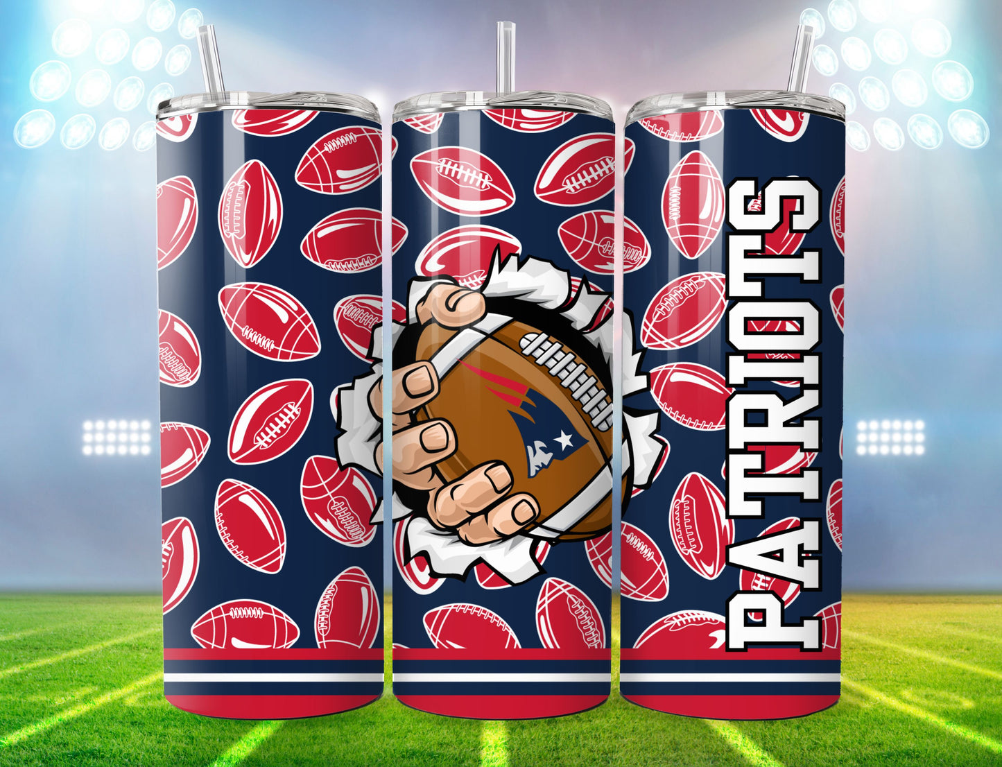 Football 20oz Sublimation Tumbler Image