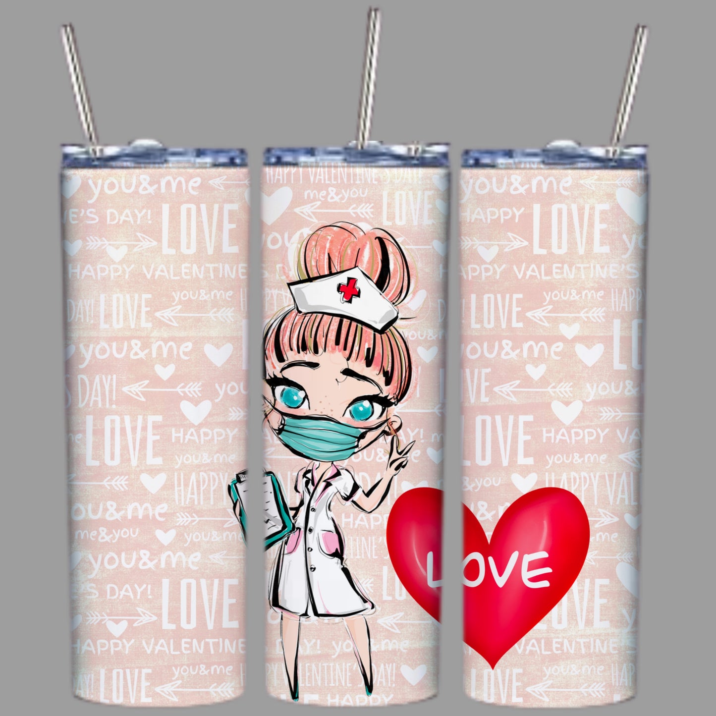 Cute Valentines Sublimation 20oz Tumbler Images Bundle