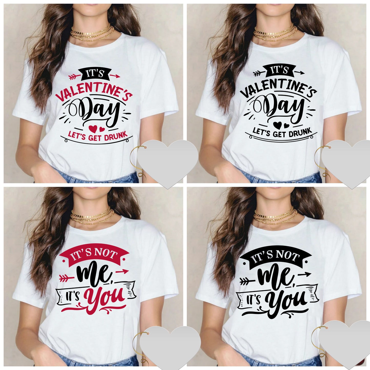 Cute Valentine Sublimation/DTF T-Shirt Images Bundle