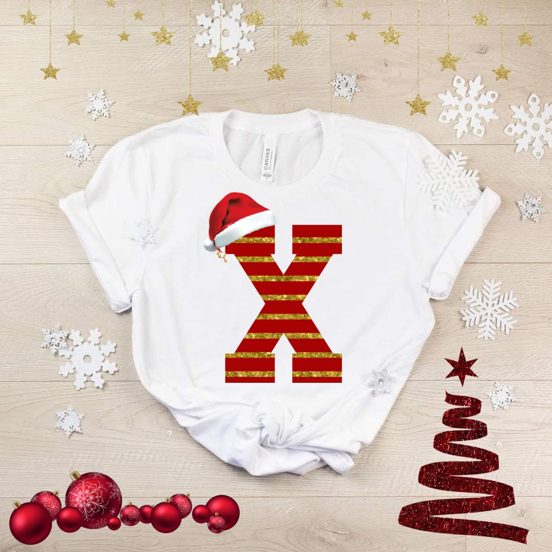 Cute Christmas Alphabet Sublimation/DTF T-Shirt Image Bundle