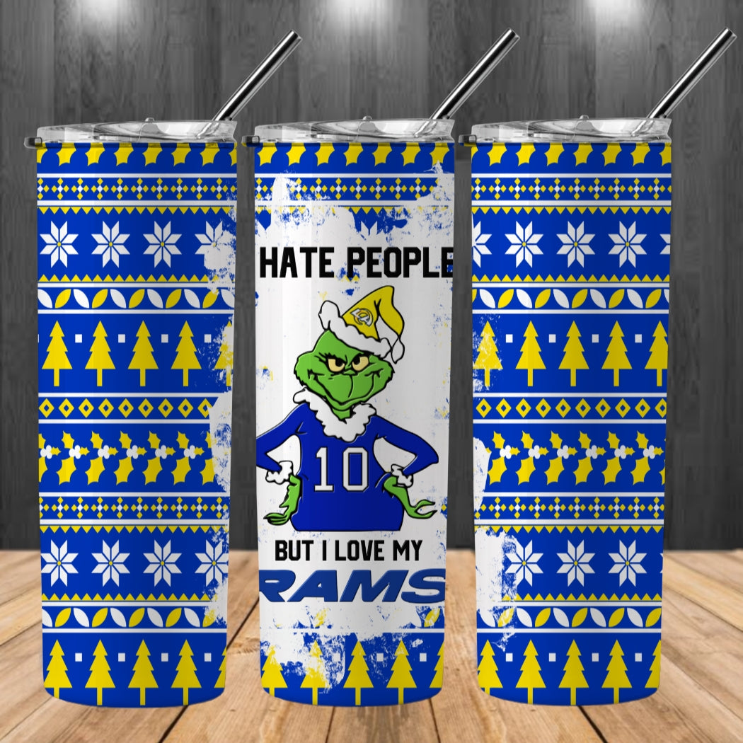 Christmas Football Ugly Sweater 20oz Sublimation Tumbler Image