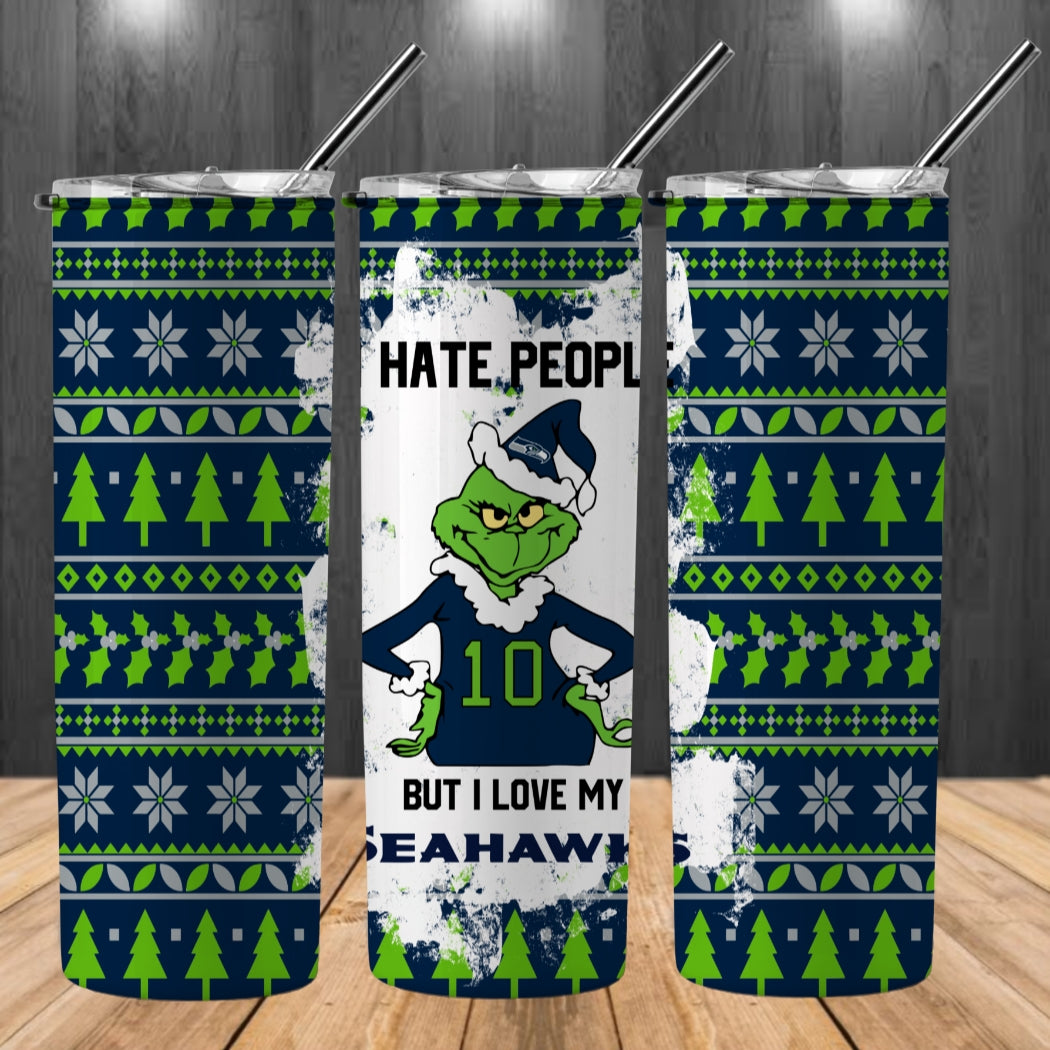 Christmas Football Ugly Sweater 20oz Sublimation Tumbler Image