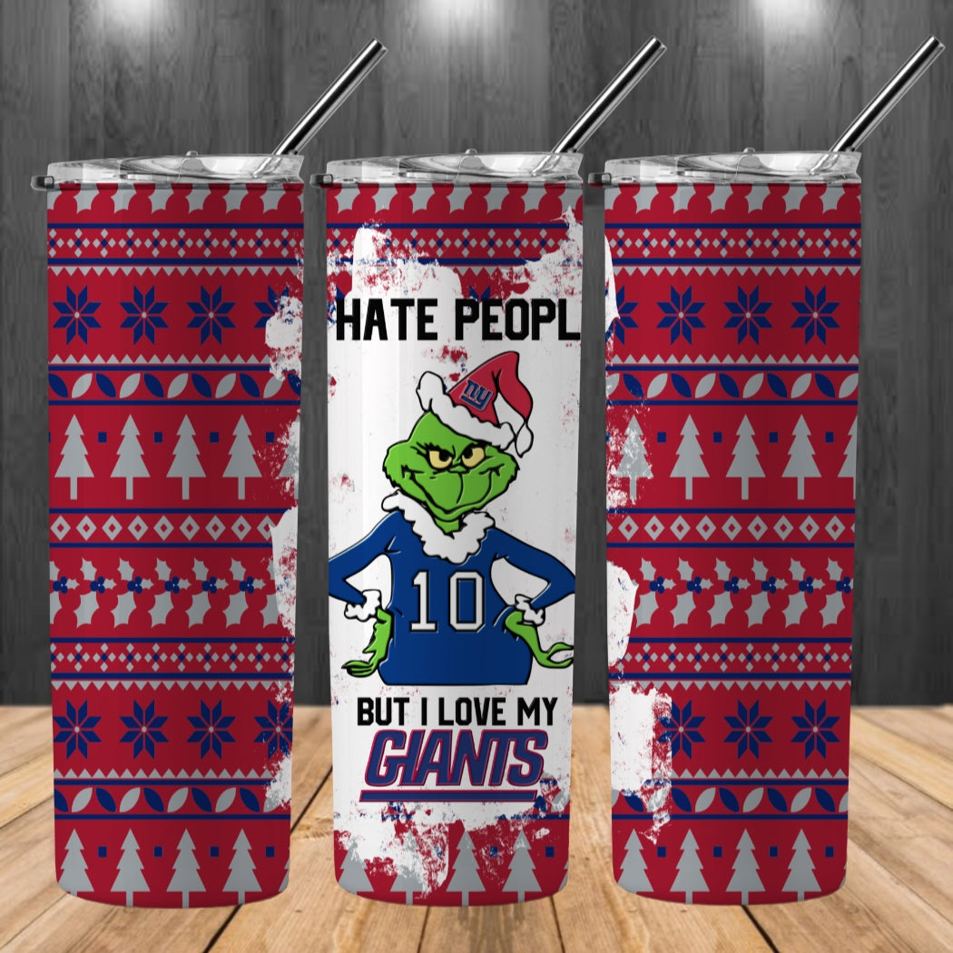 Christmas Football Ugly Sweater 20oz Sublimation Tumbler Image