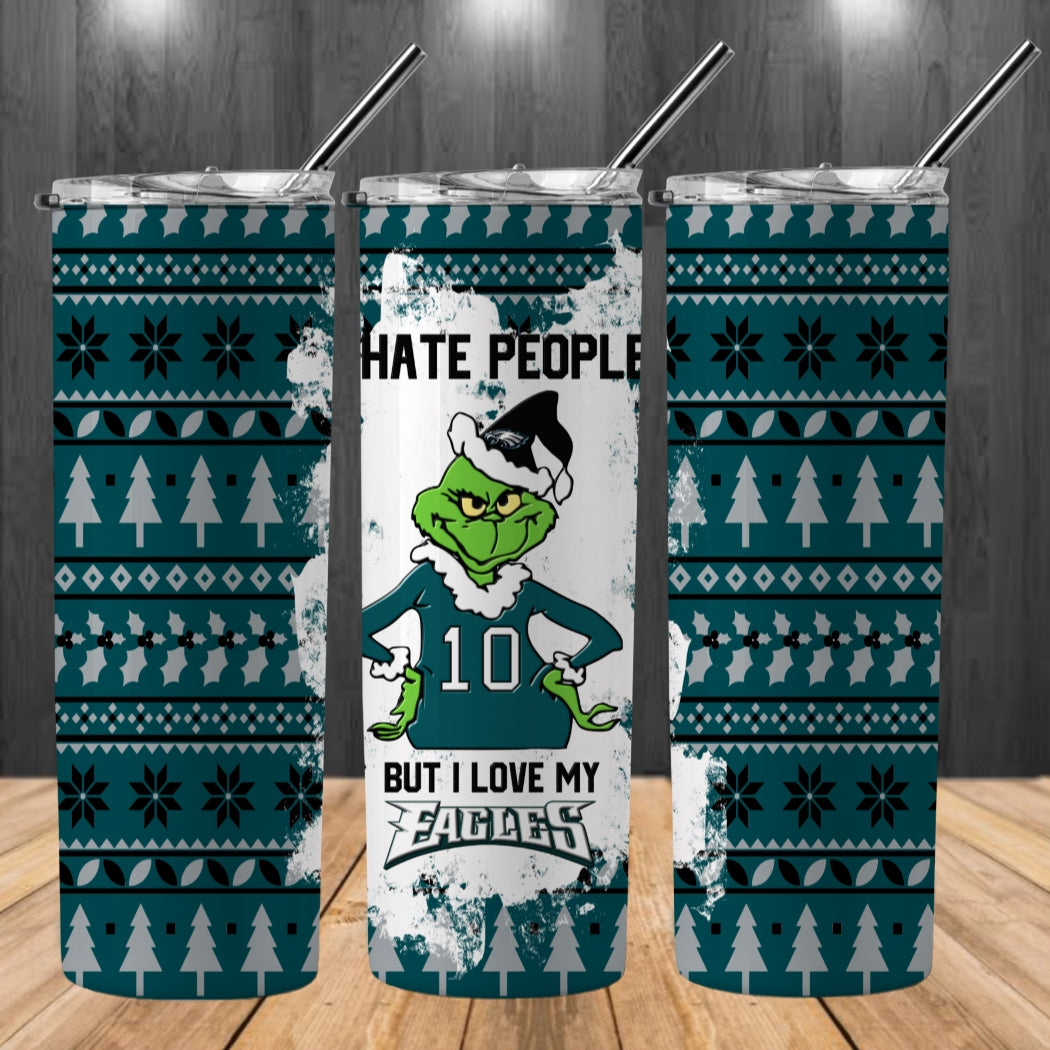 Christmas Football Ugly Sweater 20oz Sublimation Tumbler Image