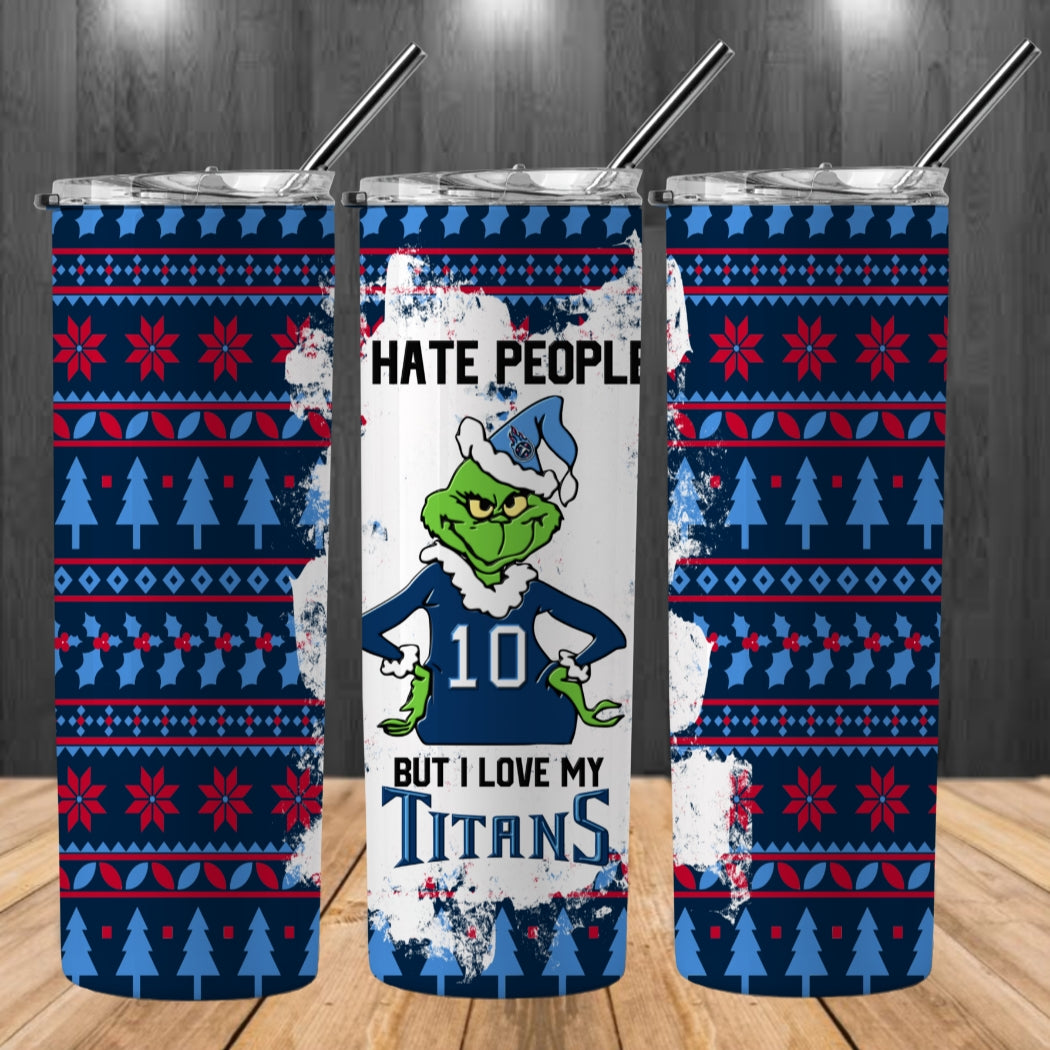 Christmas Football Ugly Sweater 20oz Sublimation Tumbler Image