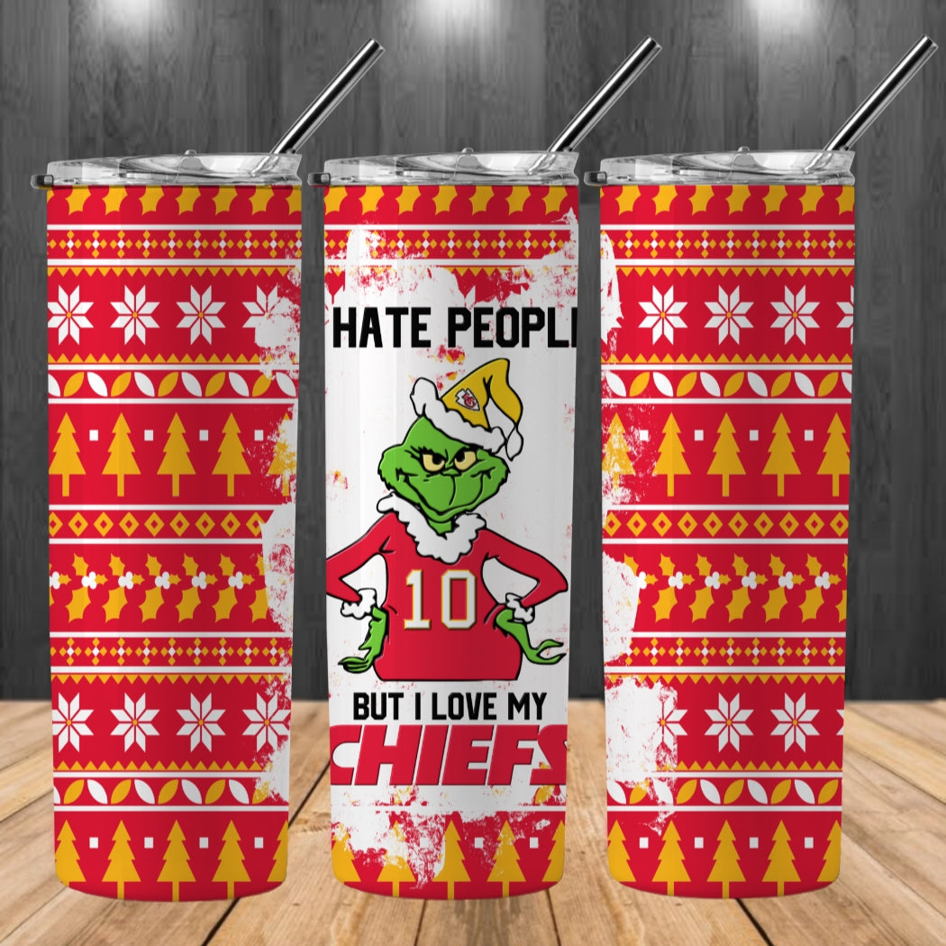 Christmas Football Ugly Sweater 20oz Sublimation Tumbler Image