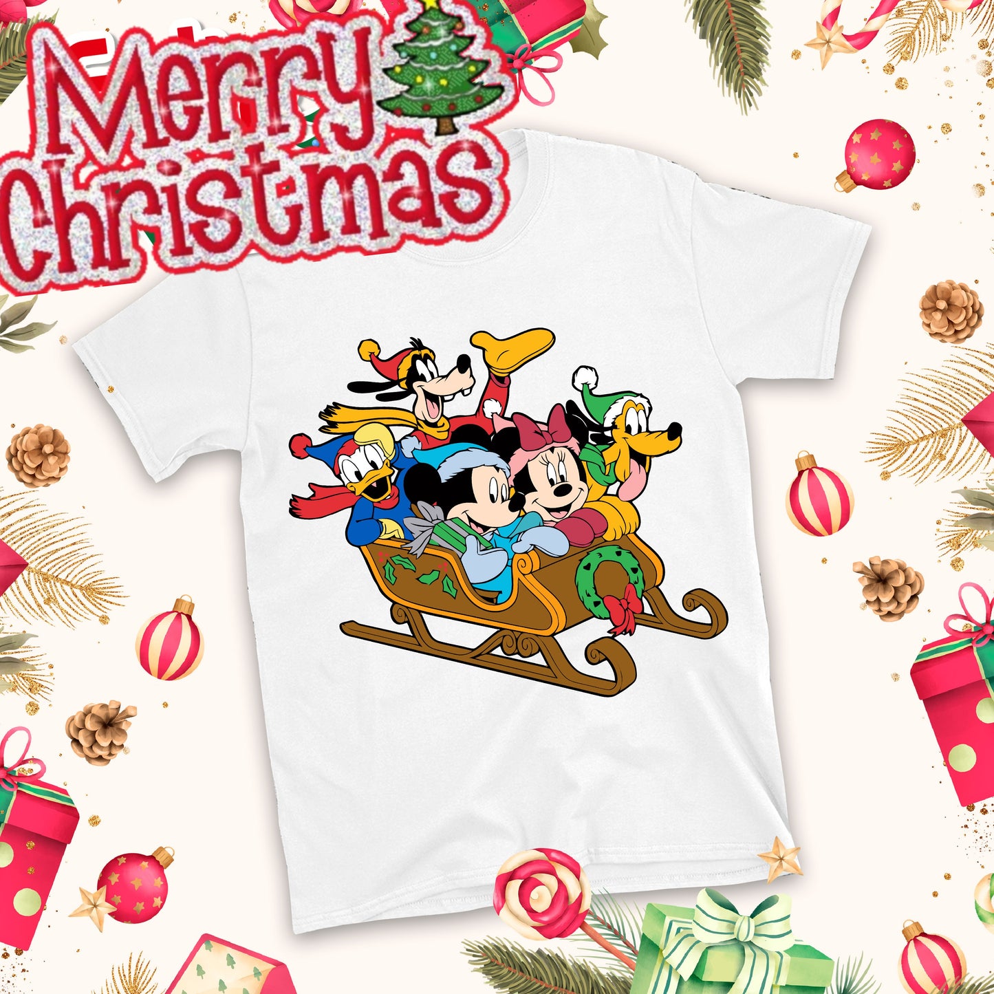 Christmas Cartoon Sublimation T-Shirt Images Bundle