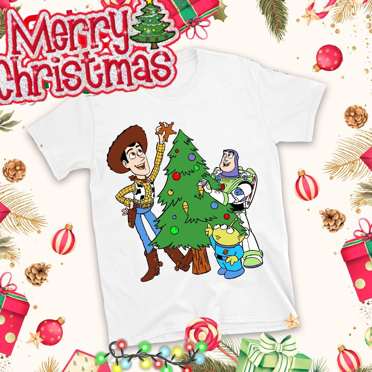 Christmas Cartoon Sublimation T-Shirt Images Bundle