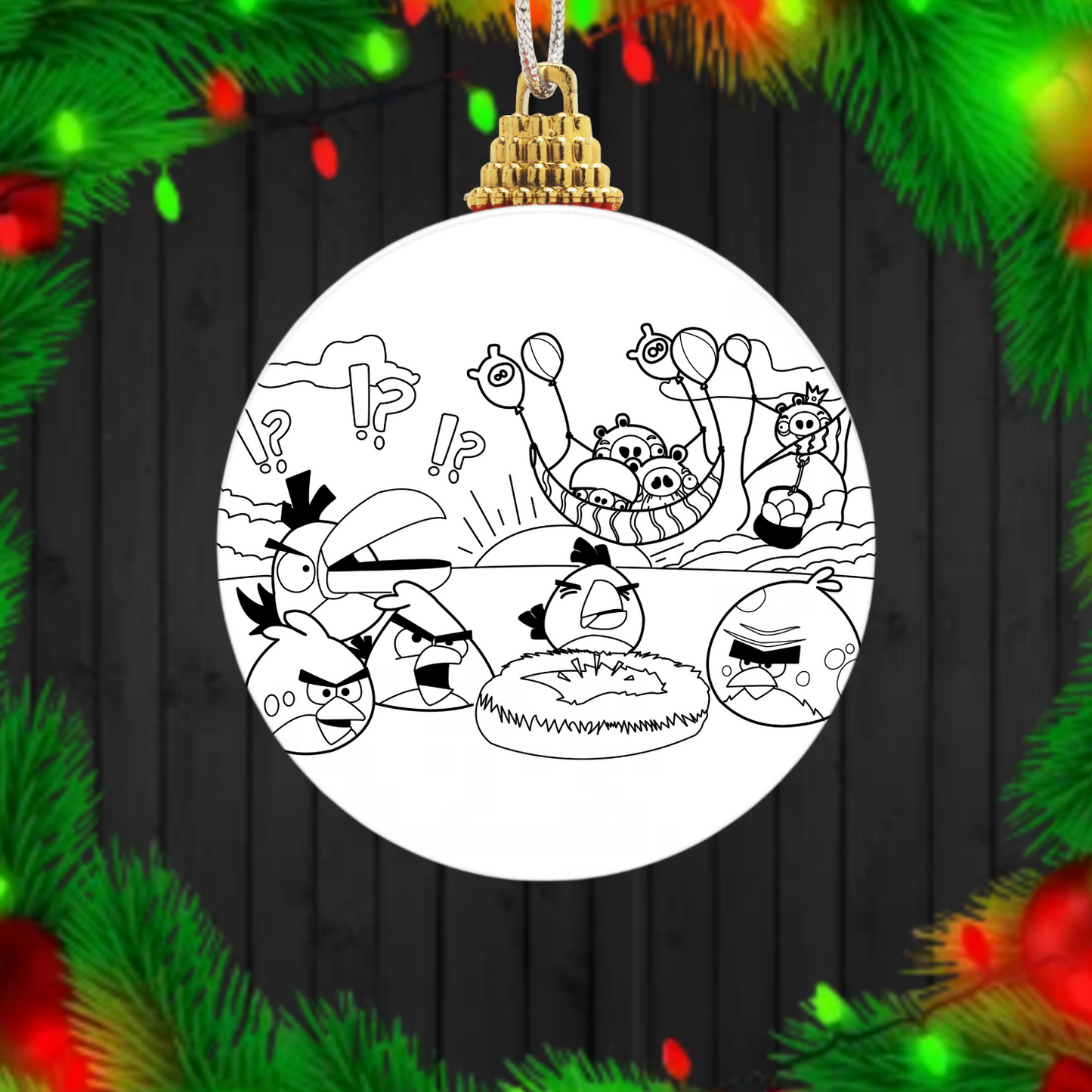 80+ Christmas Coloring Sublimation Ornament/Car Coaster Images Bundle