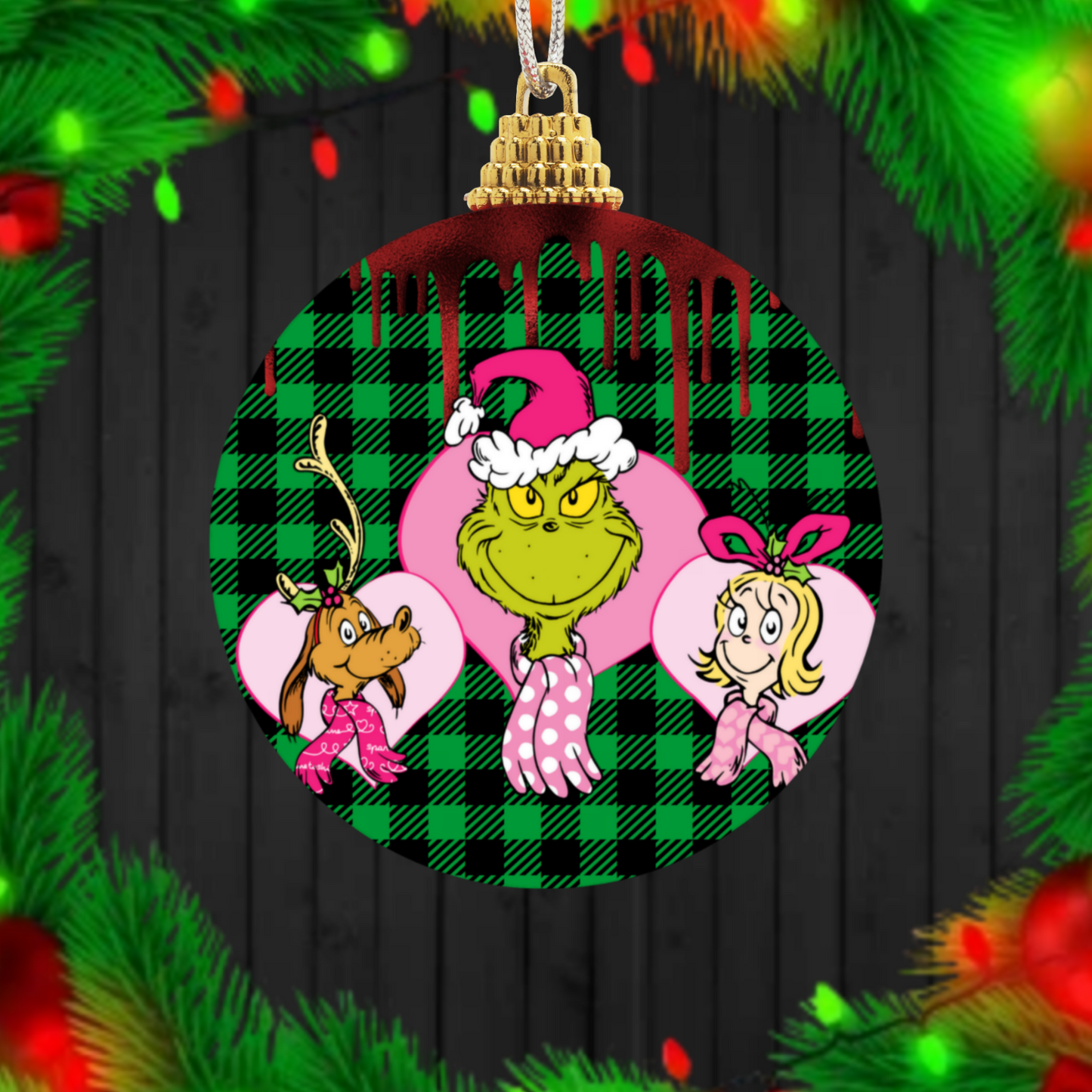 30+ Christmas Grinch Sublimation Ornament/Car Coaster Images Bundle