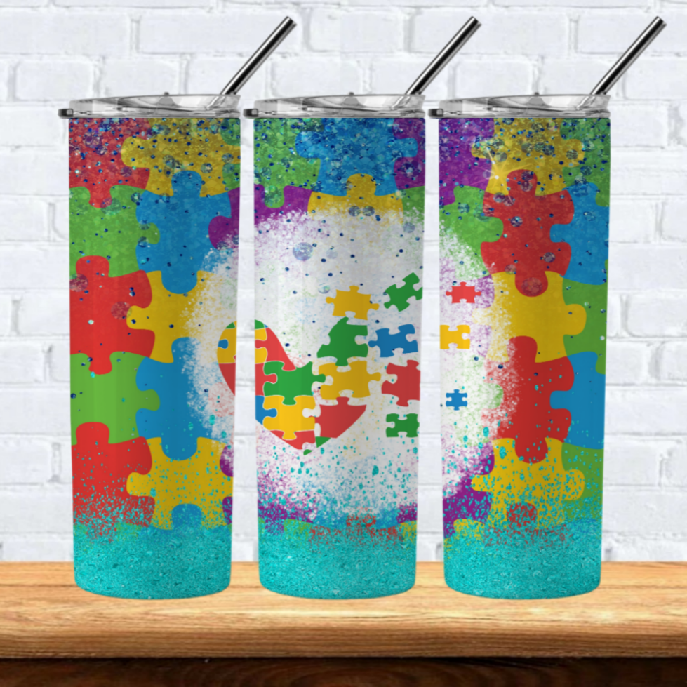 Autism Sublimation 20oz Tumbler Images Bundle