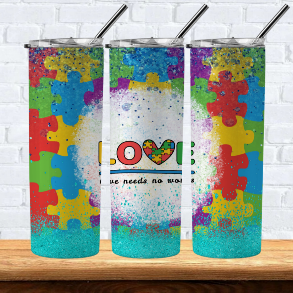 Autism Sublimation 20oz Tumbler Images Bundle