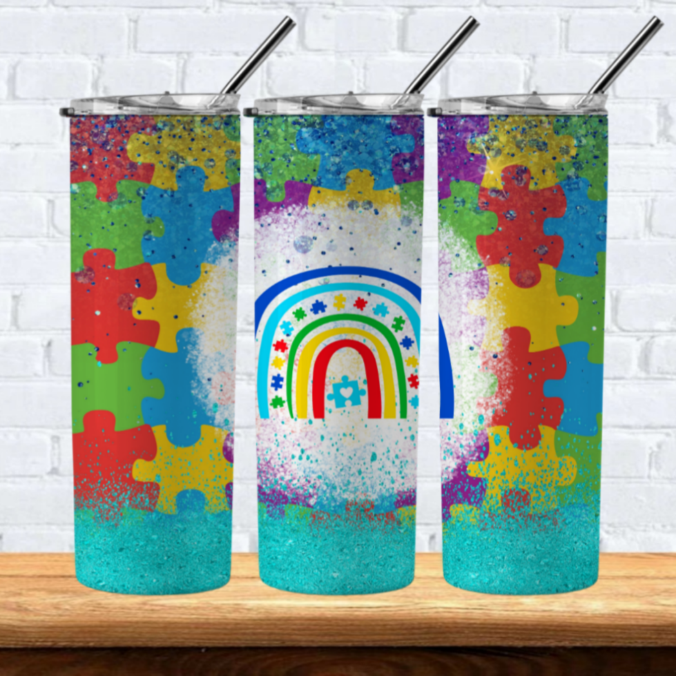 Autism Sublimation 20oz Tumbler Images Bundle