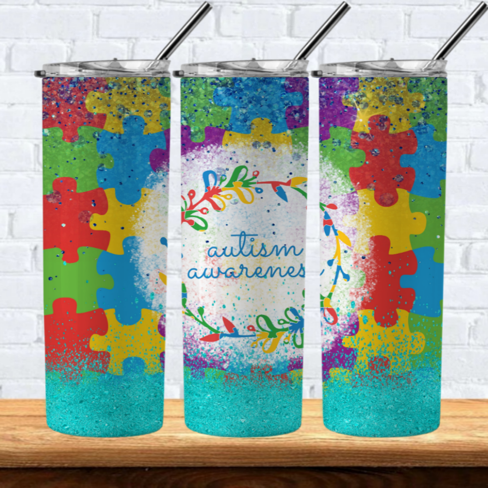 Autism Sublimation 20oz Tumbler Images Bundle