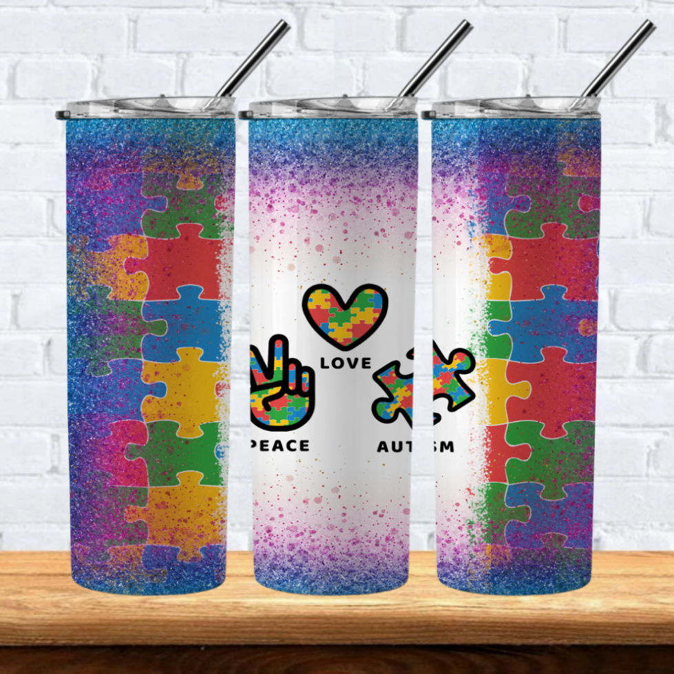 Autism Sublimation 20oz Tumbler Images Bundle