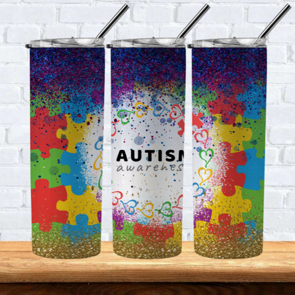 Autism Sublimation 20oz Tumbler Images Bundle