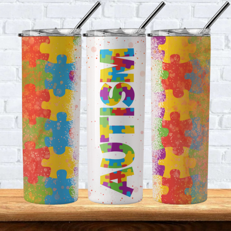 Autism Sublimation 20oz Tumbler Images Bundle