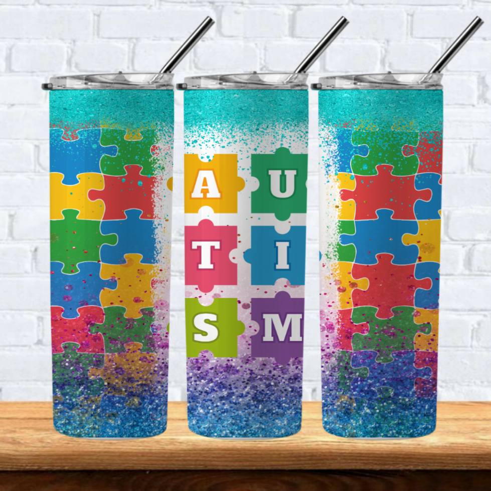 Autism Sublimation 20oz Tumbler Images Bundle