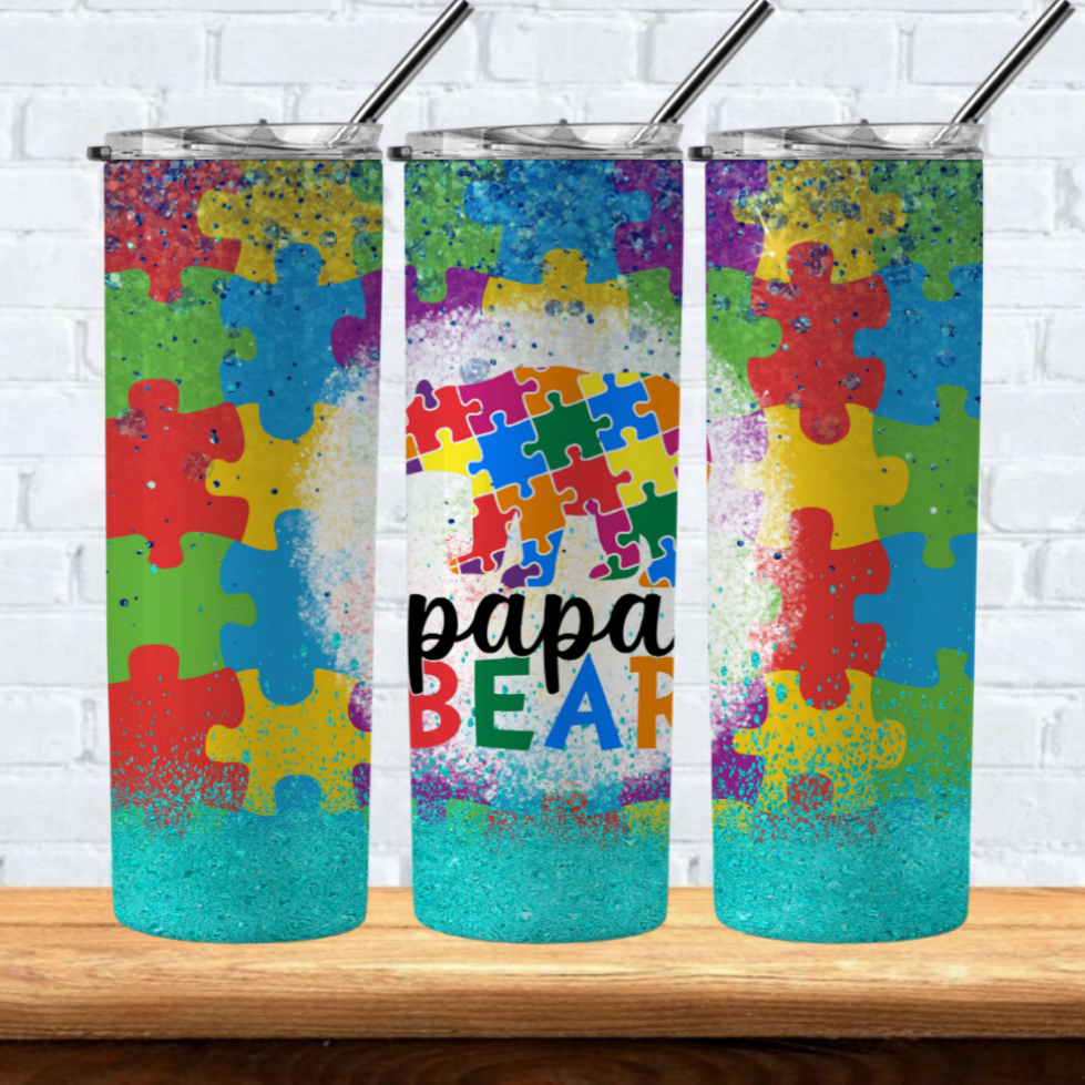 Autism Sublimation 20oz Tumbler Images Bundle