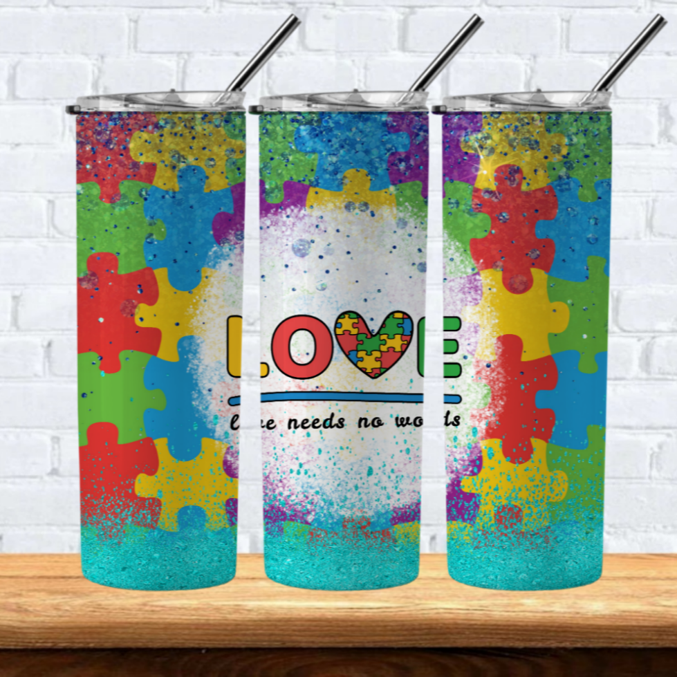 Autism Sublimation 20oz Tumbler Images Bundle