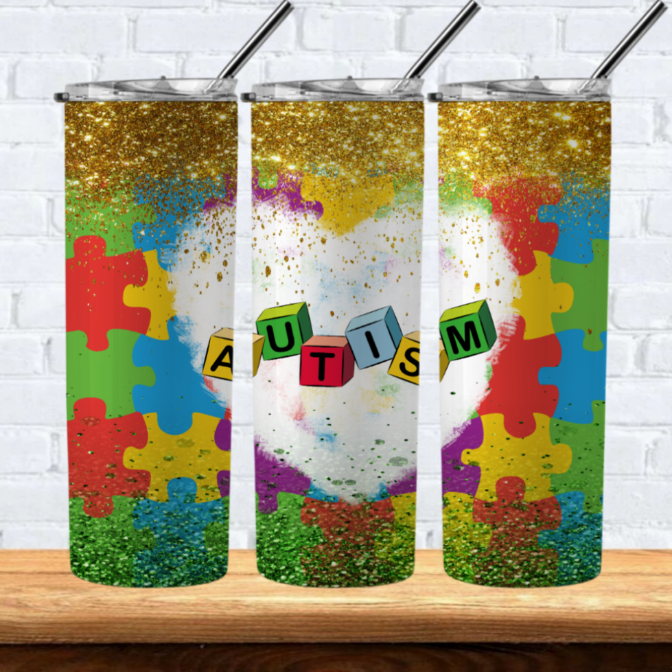 Autism Sublimation 20oz Tumbler Images Bundle