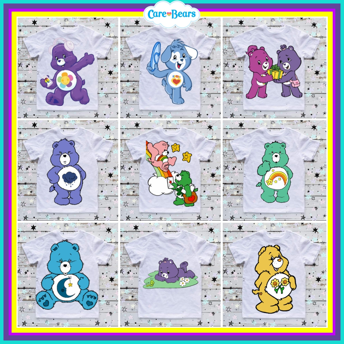 90+ Carebears Sublimation TShirt Images Bundle