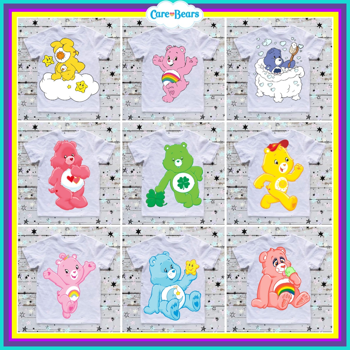 90+ Carebears Sublimation TShirt Images Bundle