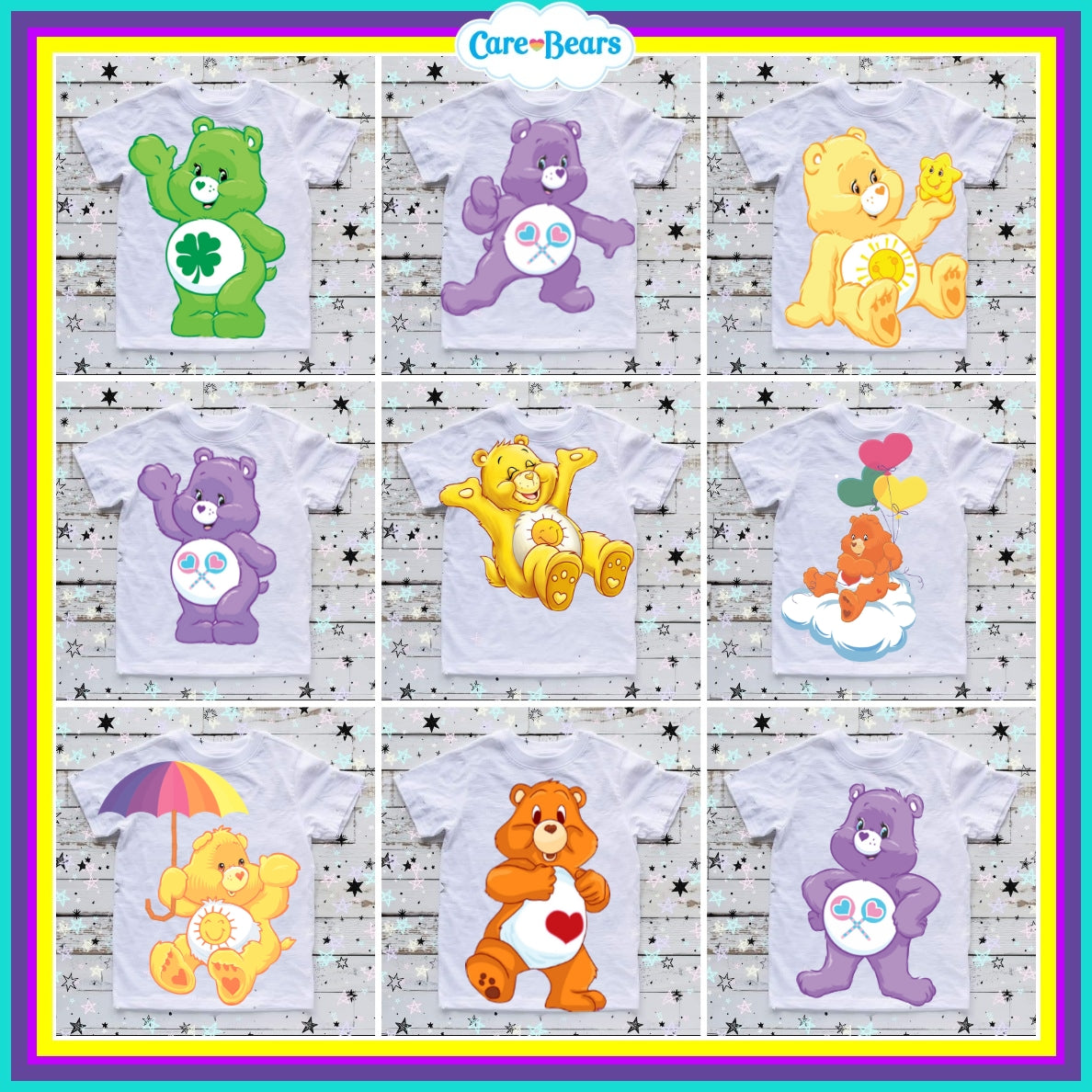 90+ Carebears Sublimation TShirt Images Bundle