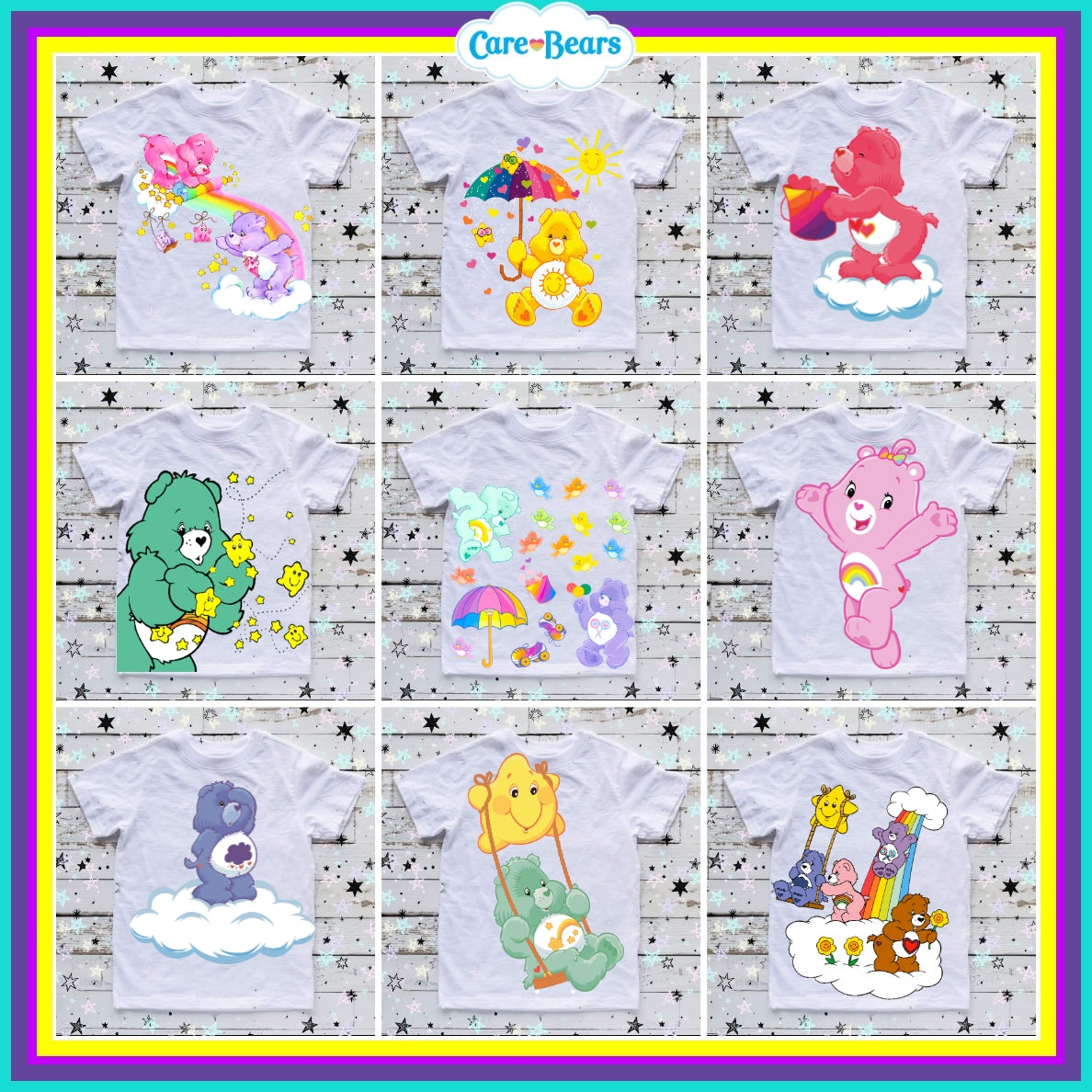 90+ Carebears Sublimation TShirt Images Bundle