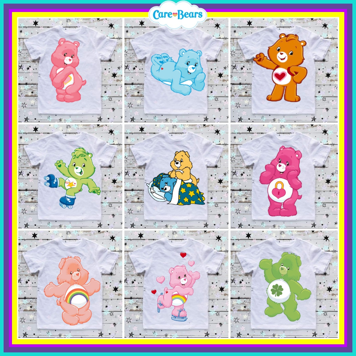 90+ Carebears Sublimation TShirt Images Bundle