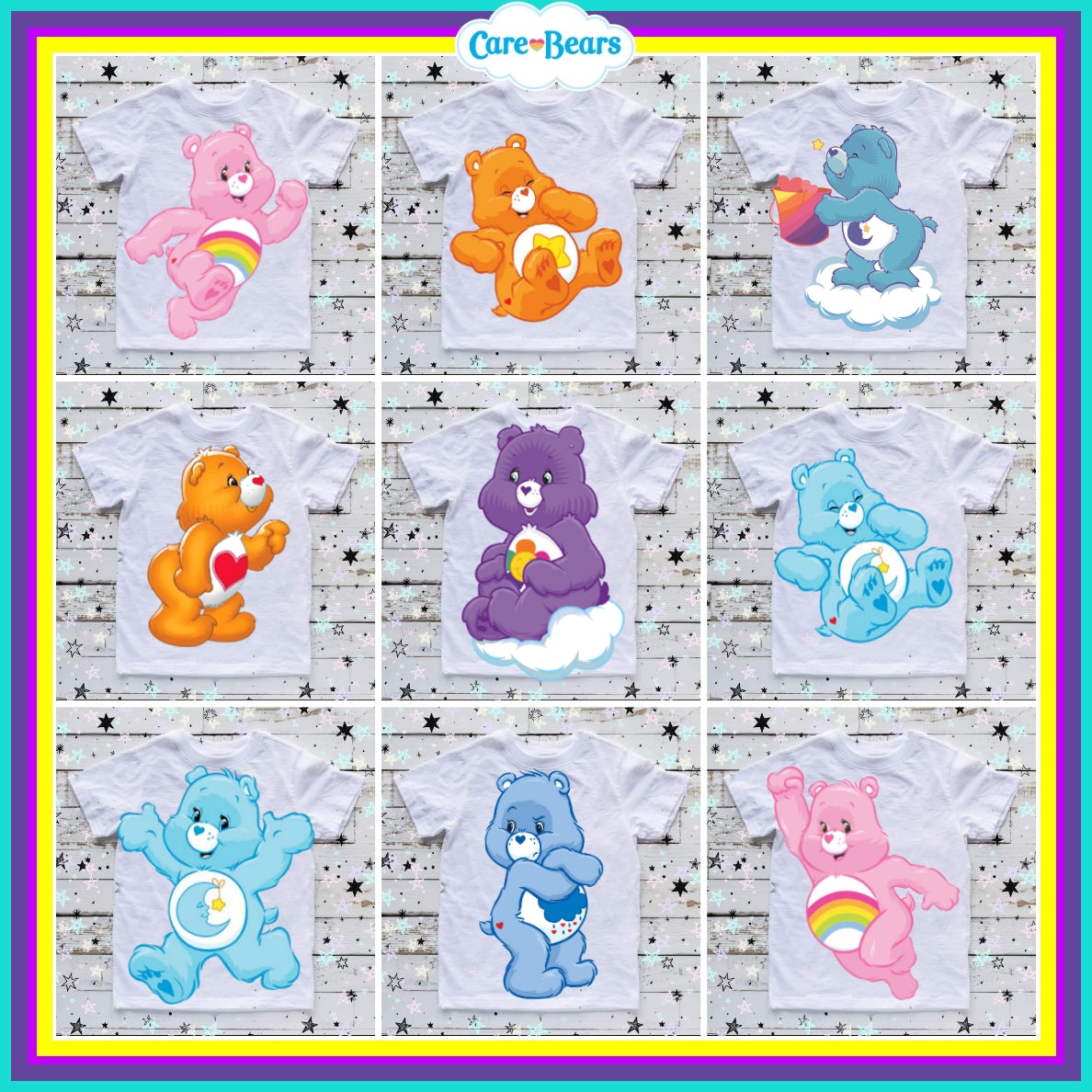 90+ Carebears Sublimation TShirt Images Bundle