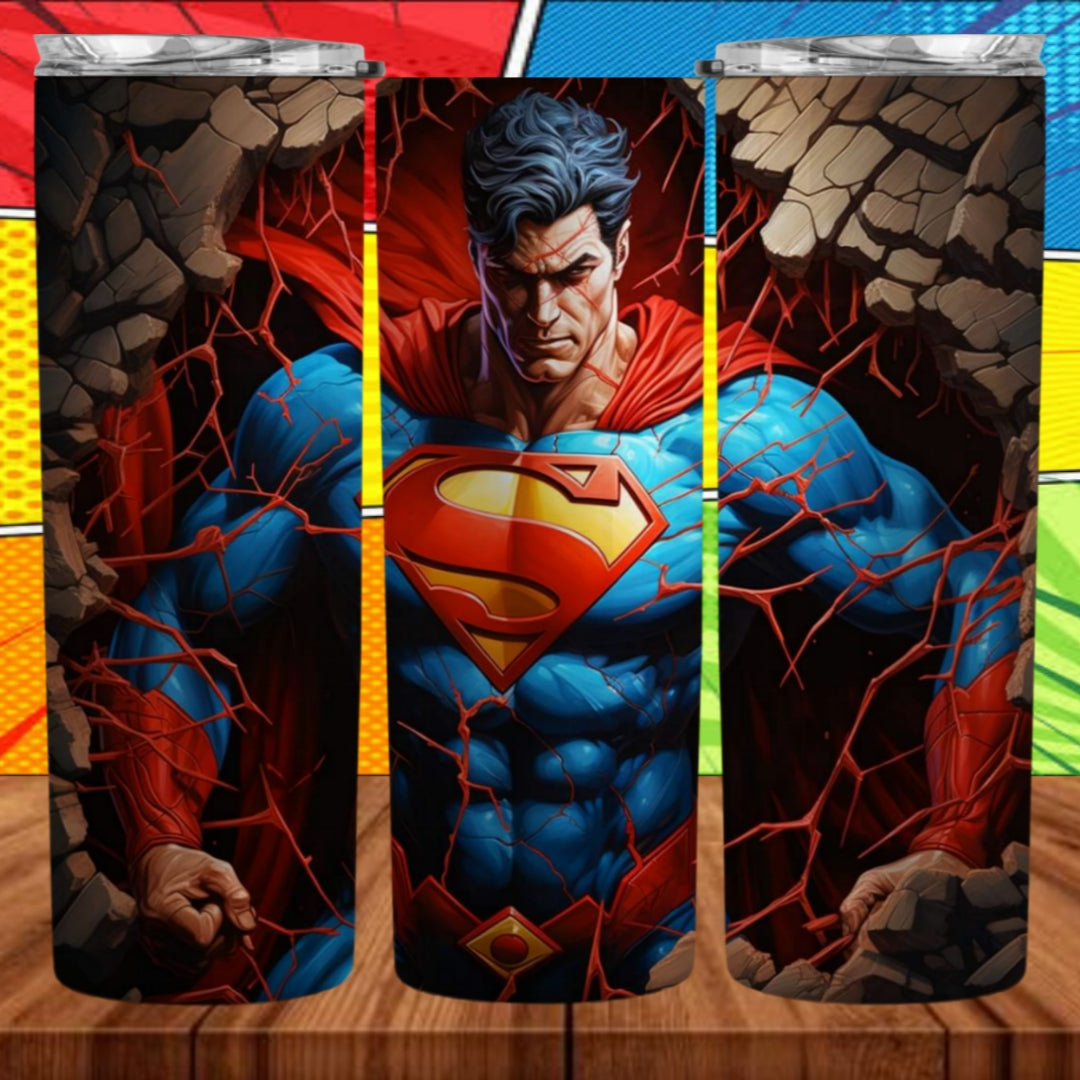 3D Superhero 20oz Sublimation Tumbler Images Bundle