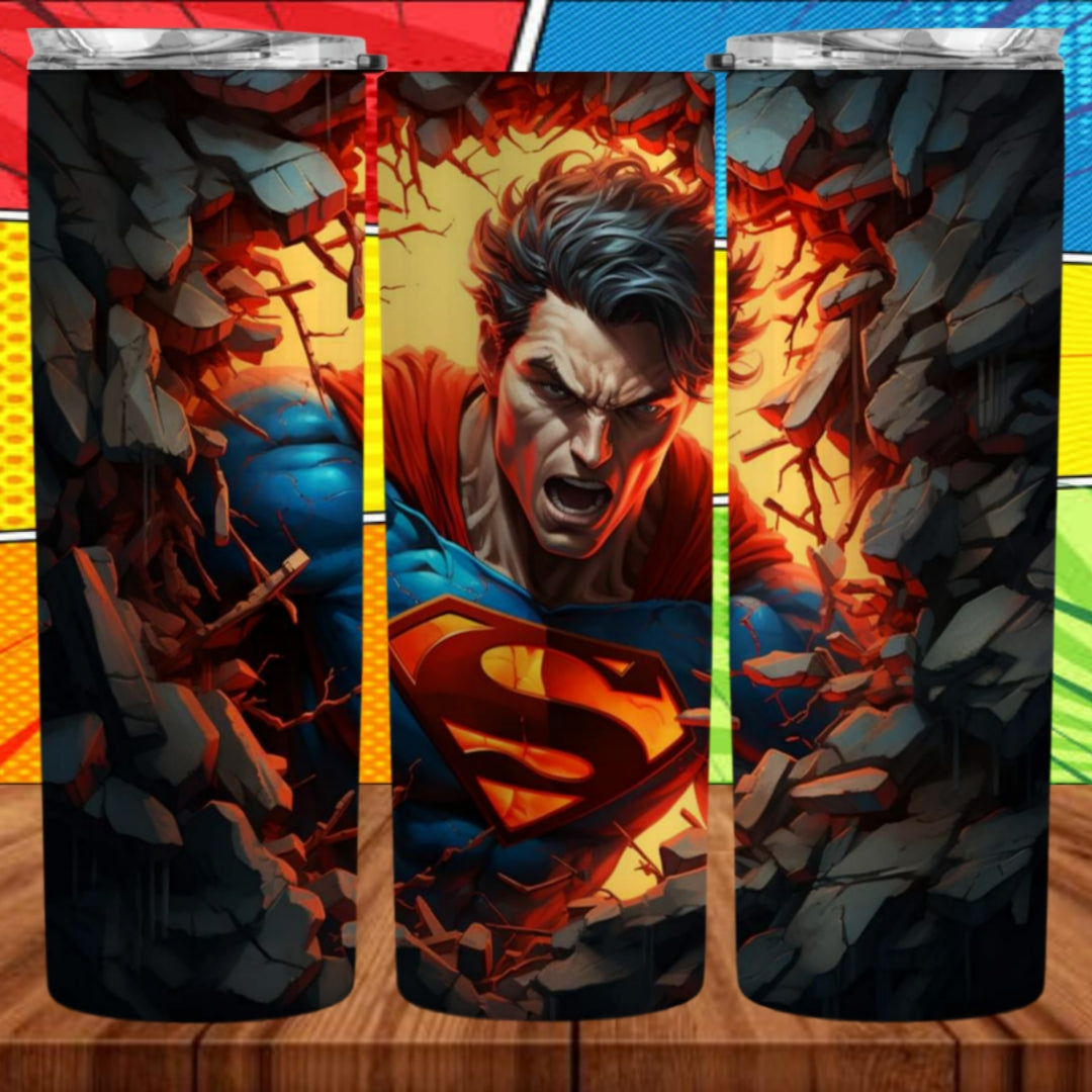 3D Superhero 20oz Sublimation Tumbler Images Bundle