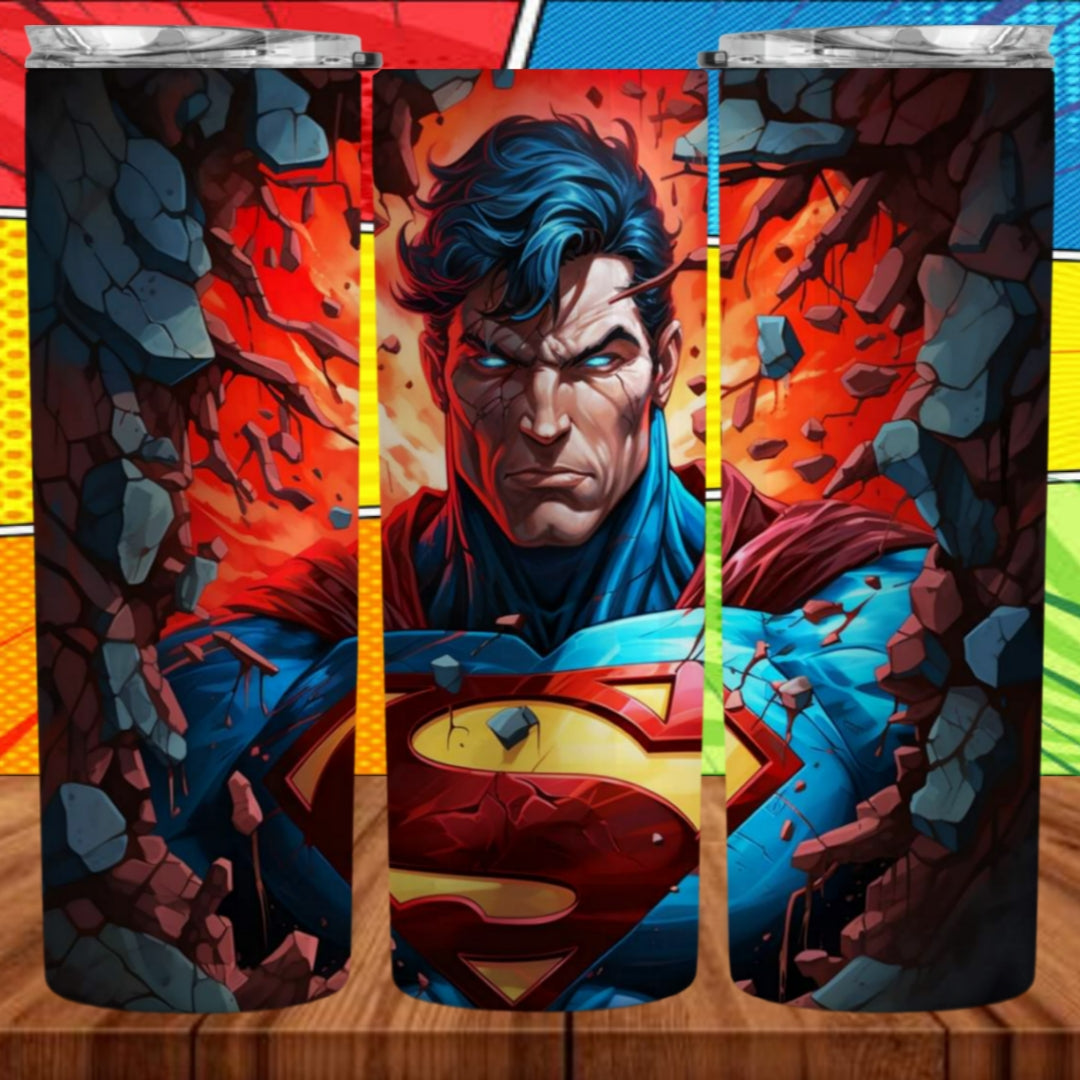 3D Superhero 20oz Sublimation Tumbler Images Bundle