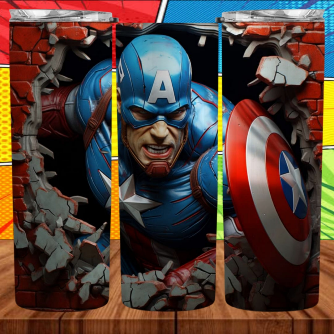 3D Superhero 20oz Sublimation Tumbler Images Bundle