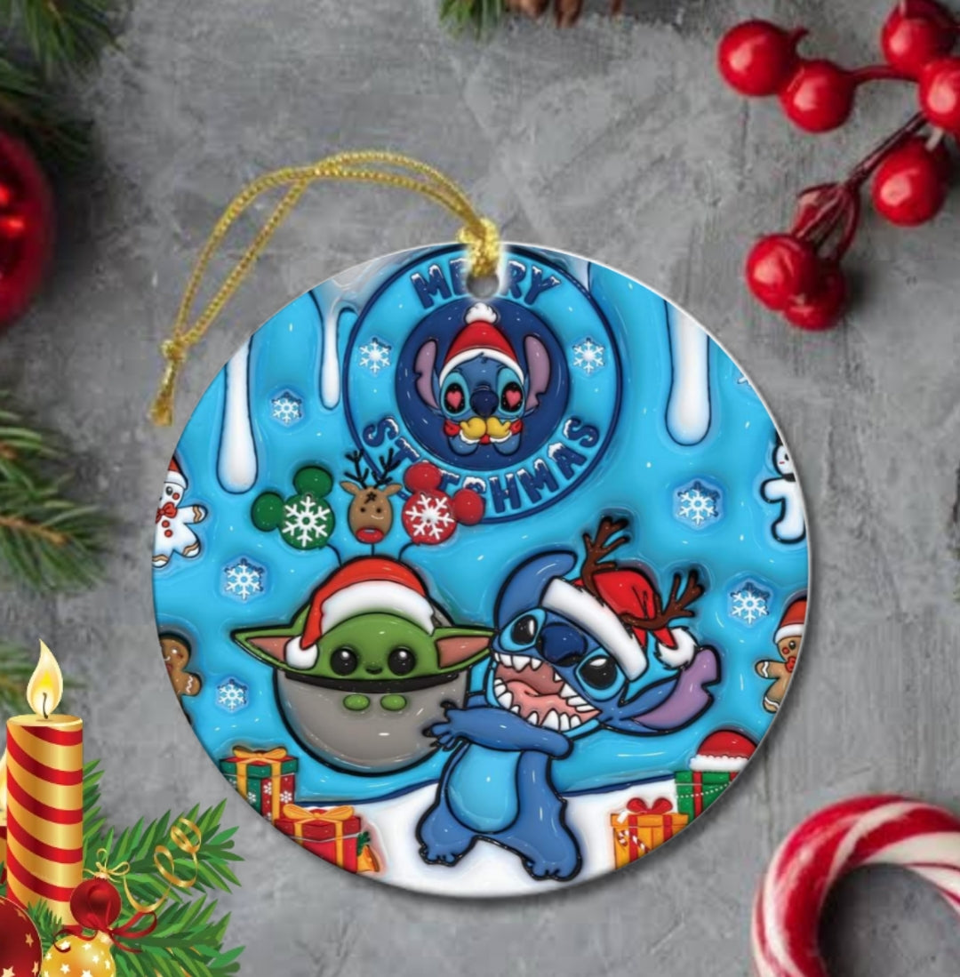 50+ 3D Christmas Sublimation Ornament/Car Coaster Images Bundle