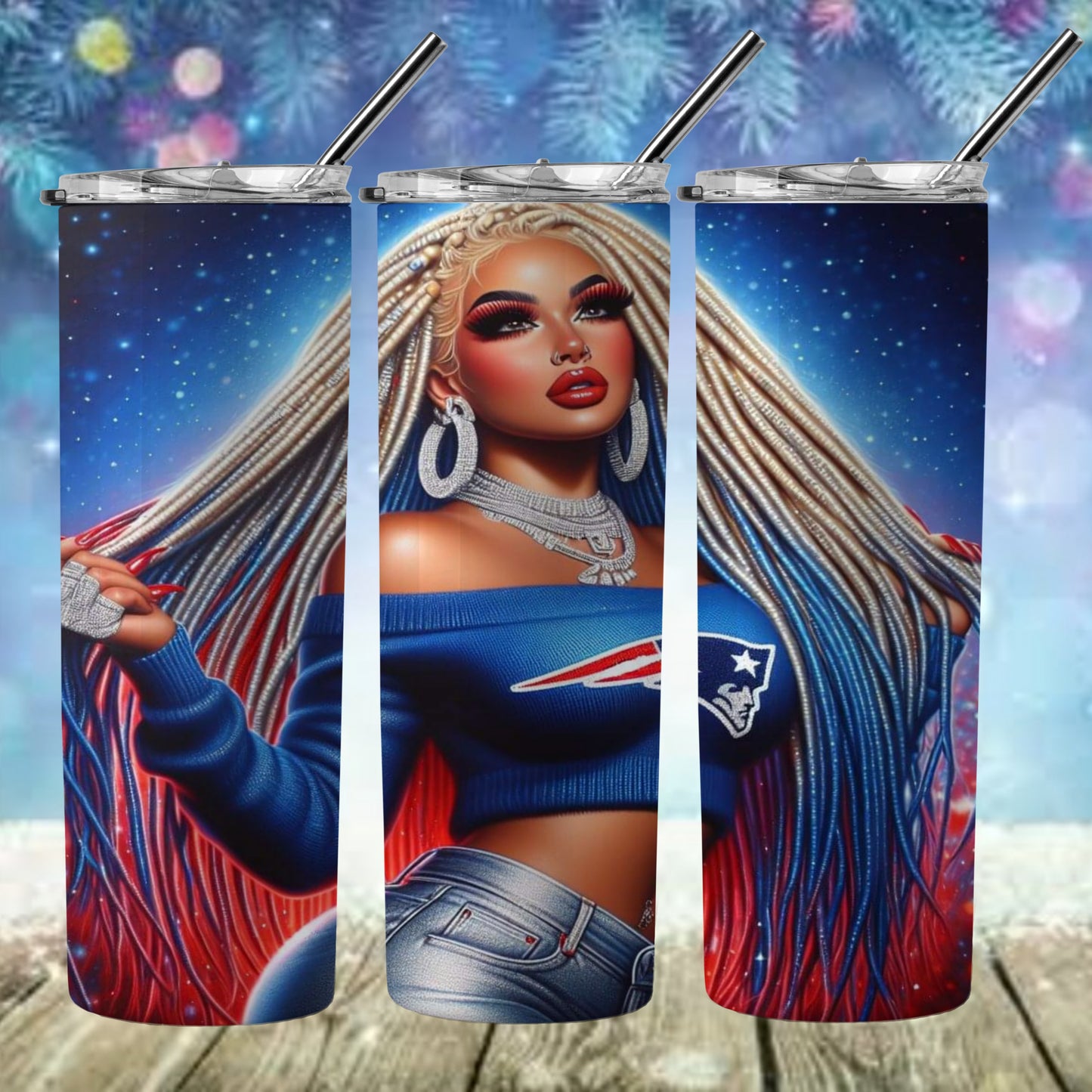 Lady Football 20oz Sublimation Tumbler Image