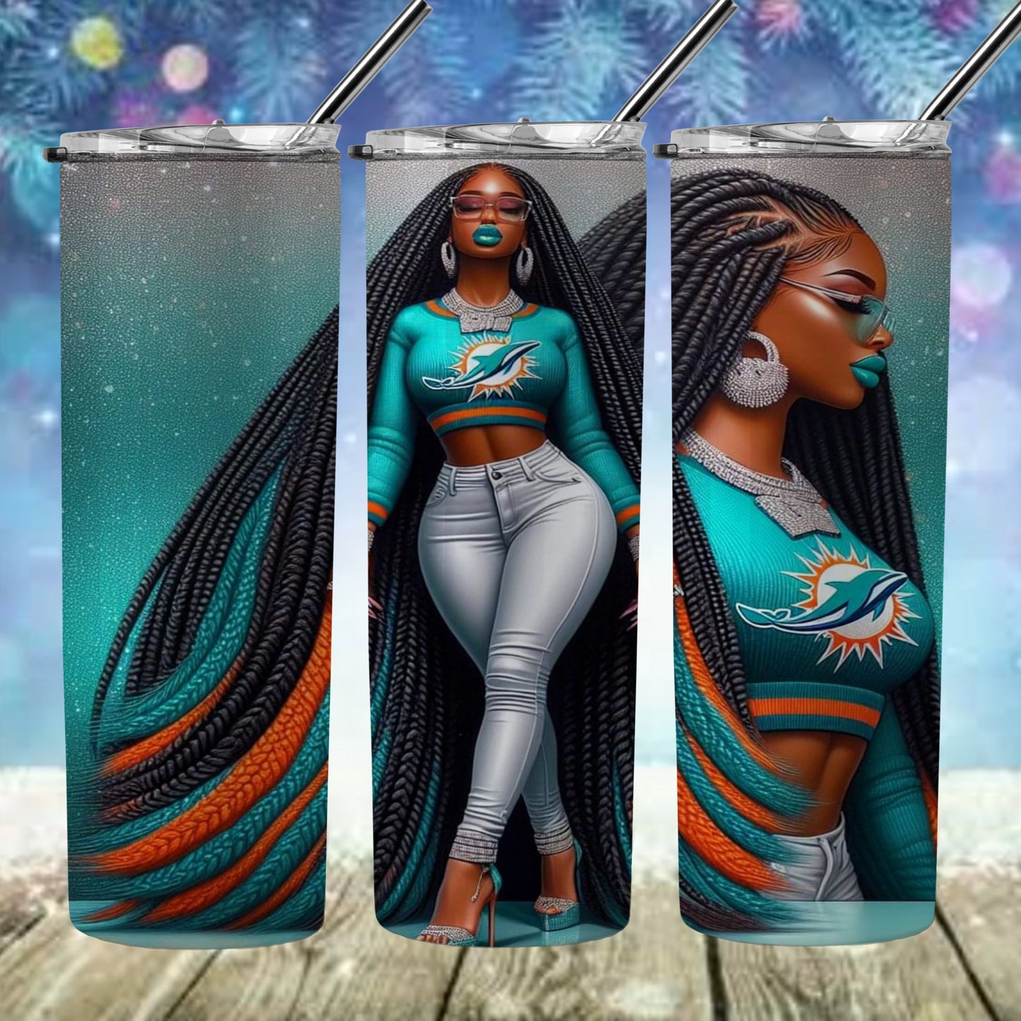 Lady Football 20oz Sublimation Tumbler Image