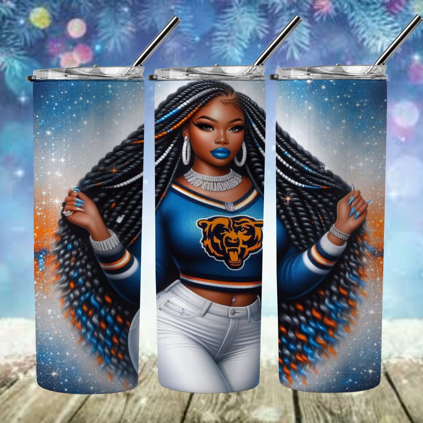 Lady Football 20oz Sublimation Tumbler Image