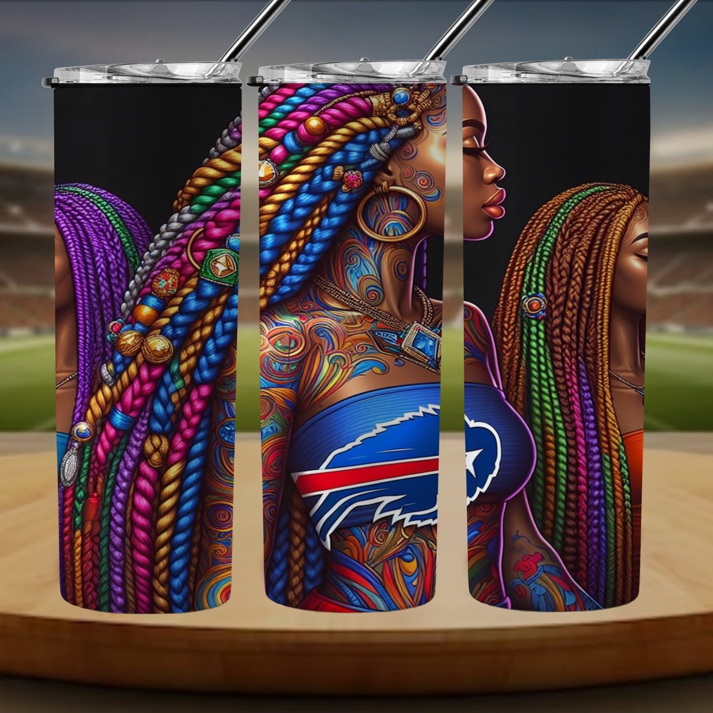 Kaleidoscope Football 20oz Sublimation Tumbler Image Bundle